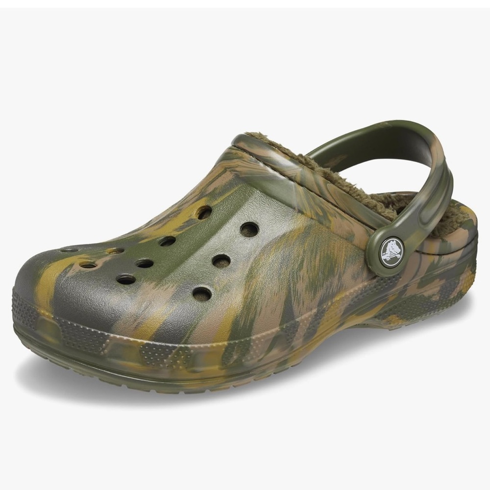 NWT Women’s Size 6 (Euro Sz 36-37) Crocs Ralen Lined Marble Clog In Army Green